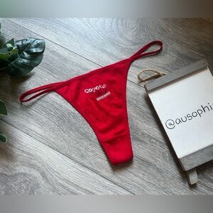 Y2K American Apparel Classic Girl Coyote Ugly Red Cotton Thong. Size 1 / S